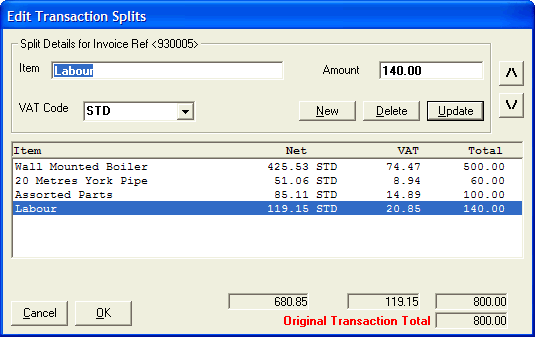 Itemising your Invoices is very simple in Visual Accounts